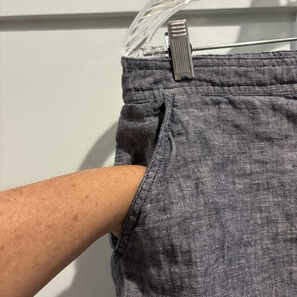 Max‎ Studio Skirt Women Large Chambray Blue 100% Linen Drawstring Pockets Casual - Picture 3 of 10